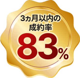 3ヵ月以内の成約率83%